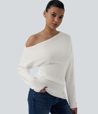 One Shoulder Long Sleeve Casual Sweater