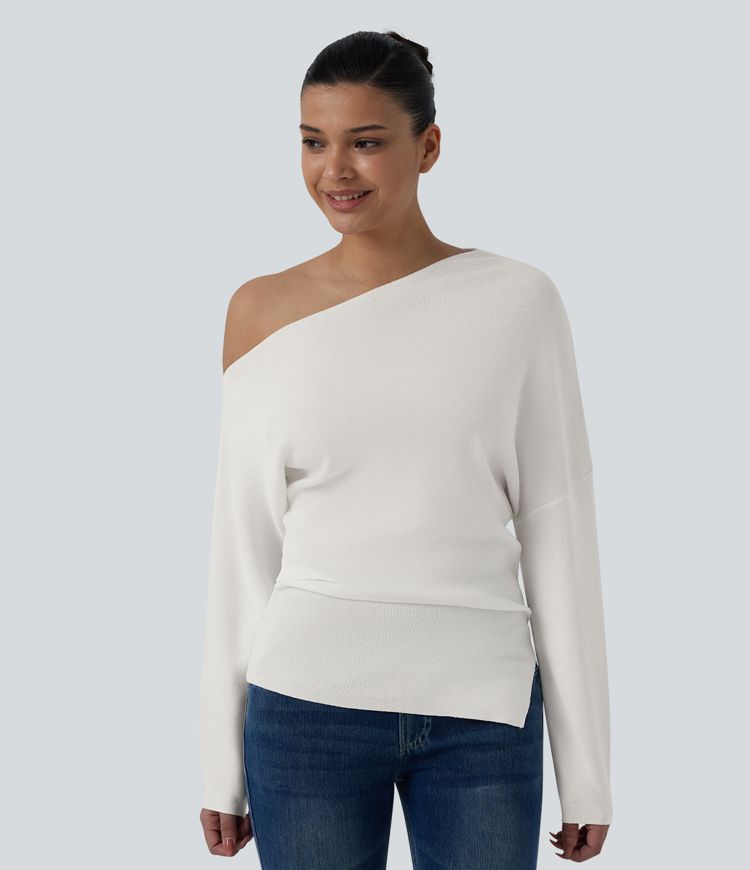 One Shoulder Long Sleeve Casual Sweater