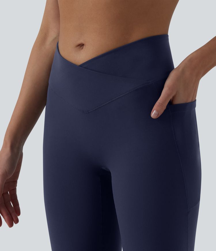 SoftlyZero™ High Waisted Crossover Dance Joggers with Pockets-UPF50+ SoftlyZero™ High Waisted Crossover Dance Joggers with Pockets-UPF50+