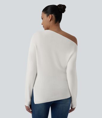 One Shoulder Long Sleeve Casual Sweater