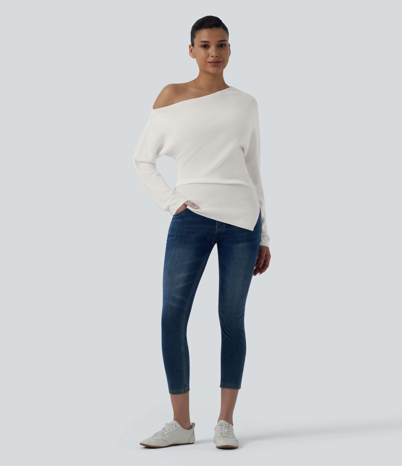 One Shoulder Long Sleeve Casual Sweater