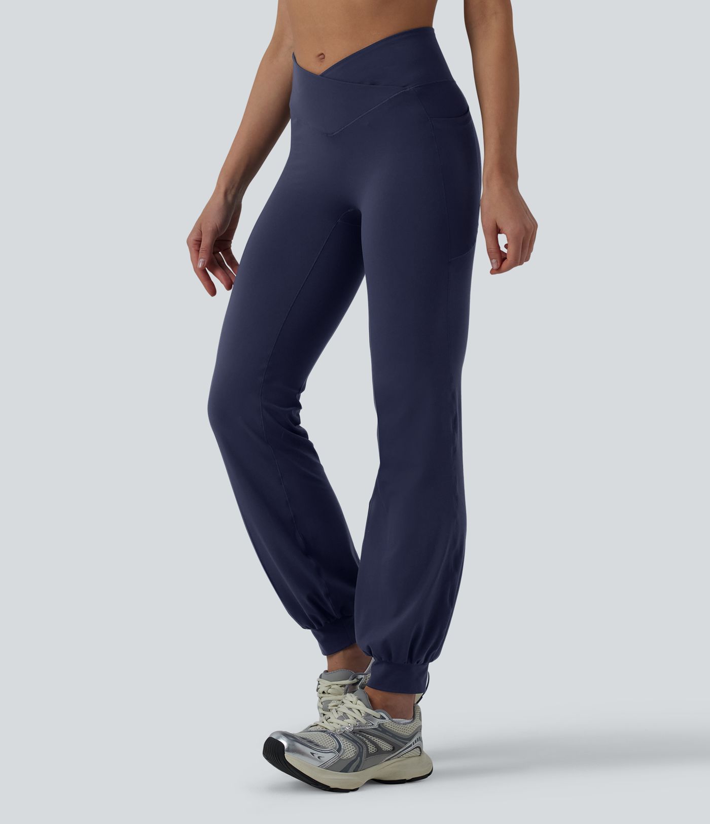 SoftlyZero™ High Waisted Crossover Dance Joggers with Pockets-UPF50+ SoftlyZero™ High Waisted Crossover Dance Joggers with Pockets-UPF50+