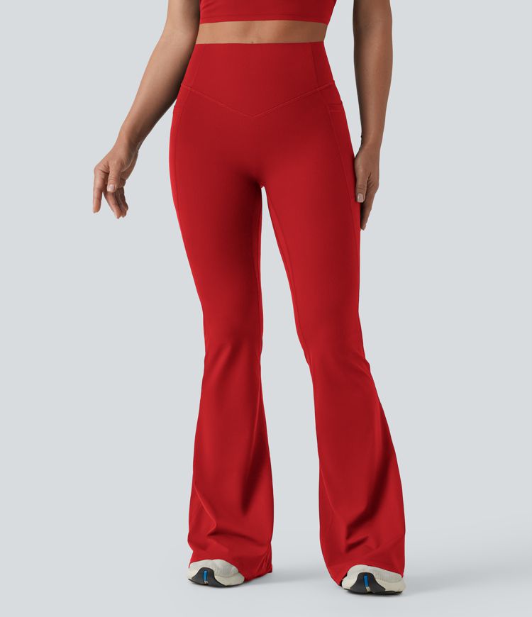 Halara UltraSculpt™ High Waisted Scrunch Butt Lifting Tummy Control Shaping Yoga Flare Leggings with Pockets