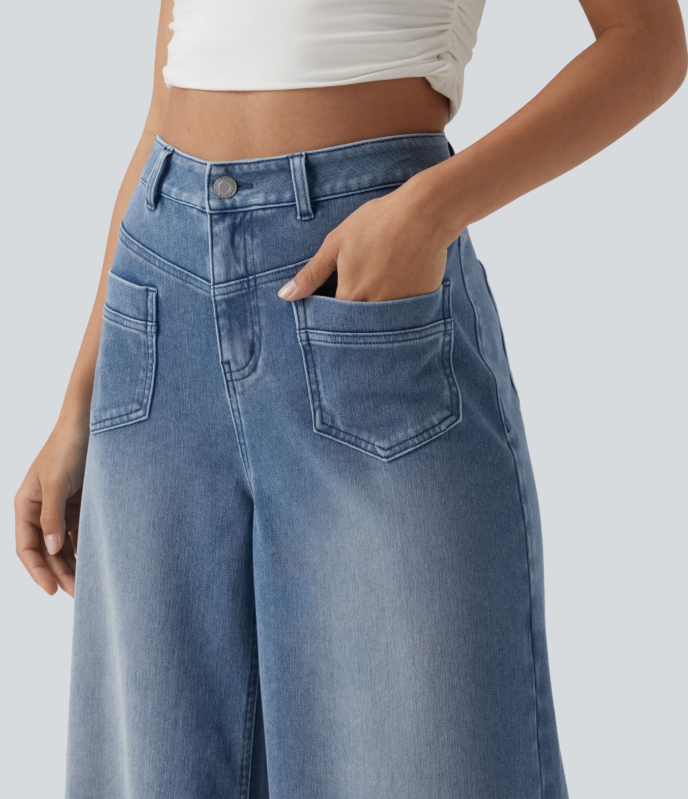 Halara Flex™ Mid Rise Casual Baggy Jeans with Pockets