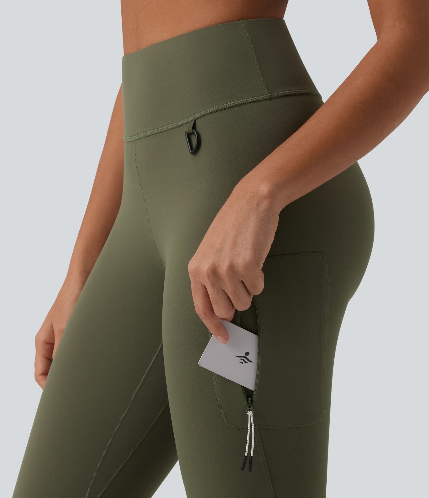 Halara UltraSculpt™ High Waisted D-Buckle Hiking 7/8 Leggings with Zip Pocket