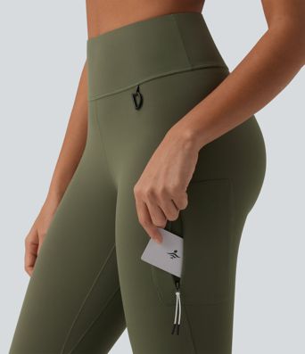Halara UltraSculpt™ High Waisted D-Buckle Hiking 7/8 Leggings with Zip Pocket