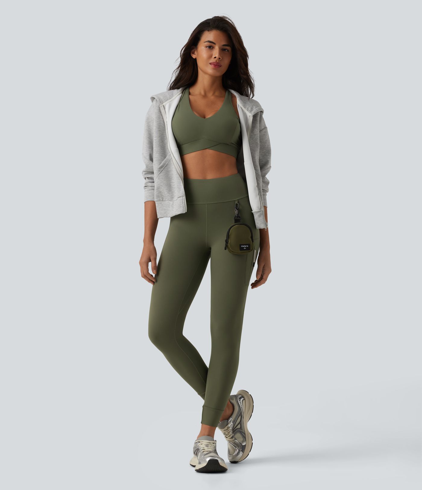 Halara UltraSculpt™ High Waisted D-Buckle Hiking 7/8 Leggings with Zip Pocket