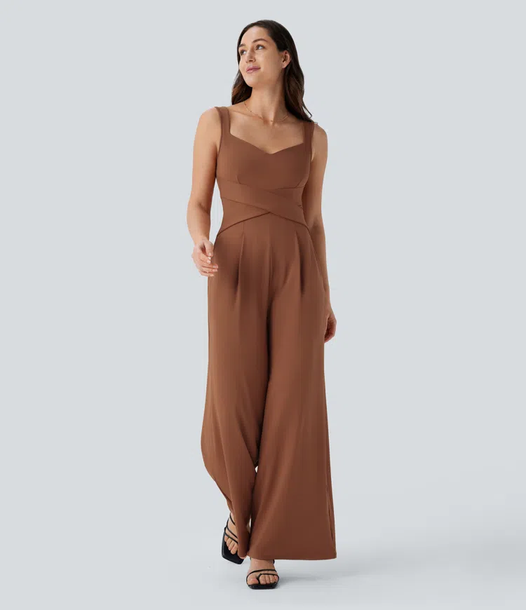 Rust Red Combinaison casual sans manches dos U avec poches - Édition Easy Peasy / 1
