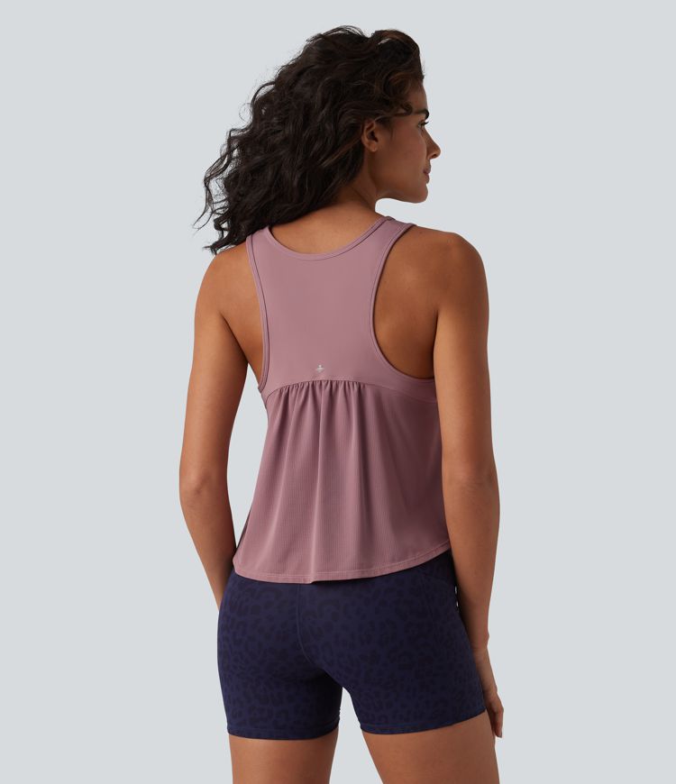 Round Neck Racerback Breathable Mesh Cool Touch Quick Dry Running Tank Top UPF50+