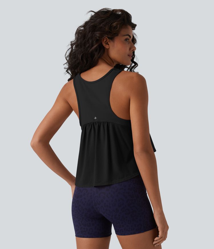 Round Neck Racerback Breathable Mesh Cool Touch Quick Dry Running Tank Top UPF50+