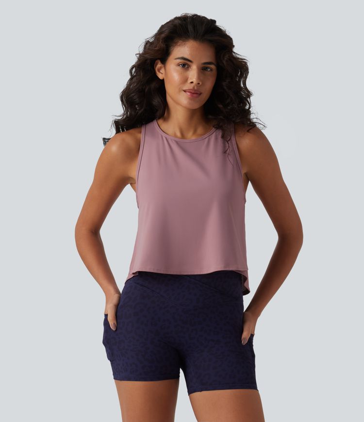 Round Neck Racerback Breathable Mesh Cool Touch Quick Dry Running Tank Top UPF50+