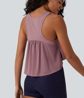 Round Neck Racerback Breathable Mesh Cool Touch Quick Dry Running Tank Top UPF50+