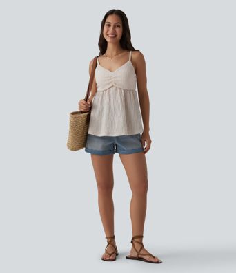 Built-in Bra V Neck Tank Top