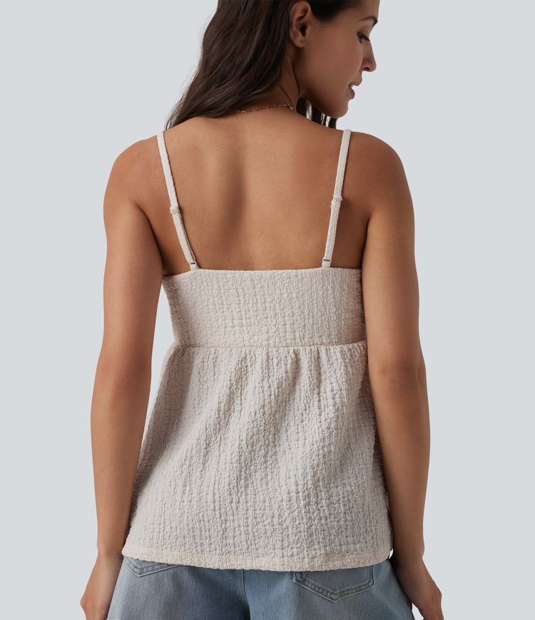 Built-in Bra V Neck Tank Top
