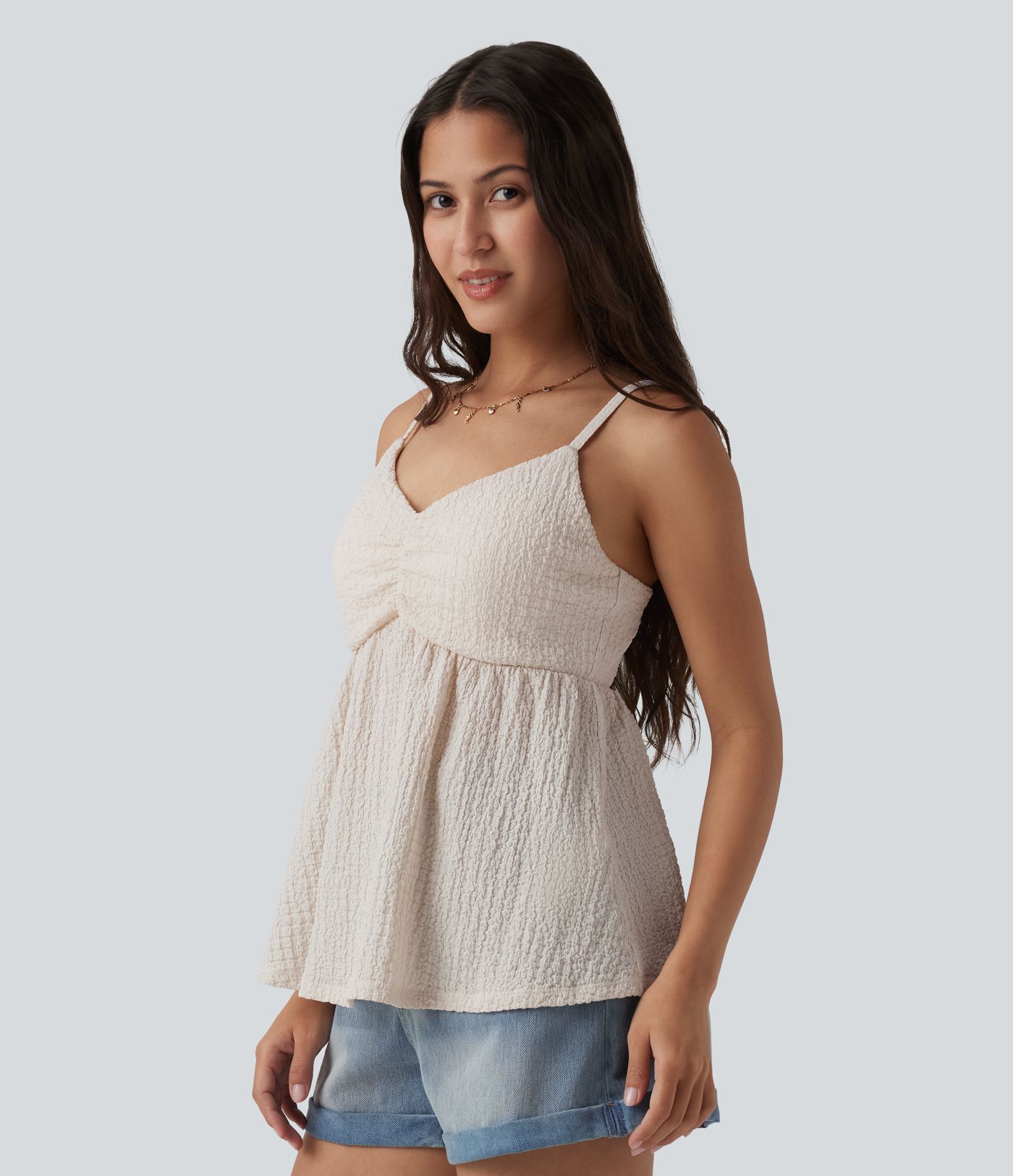 Built-in Bra V Neck Tank Top