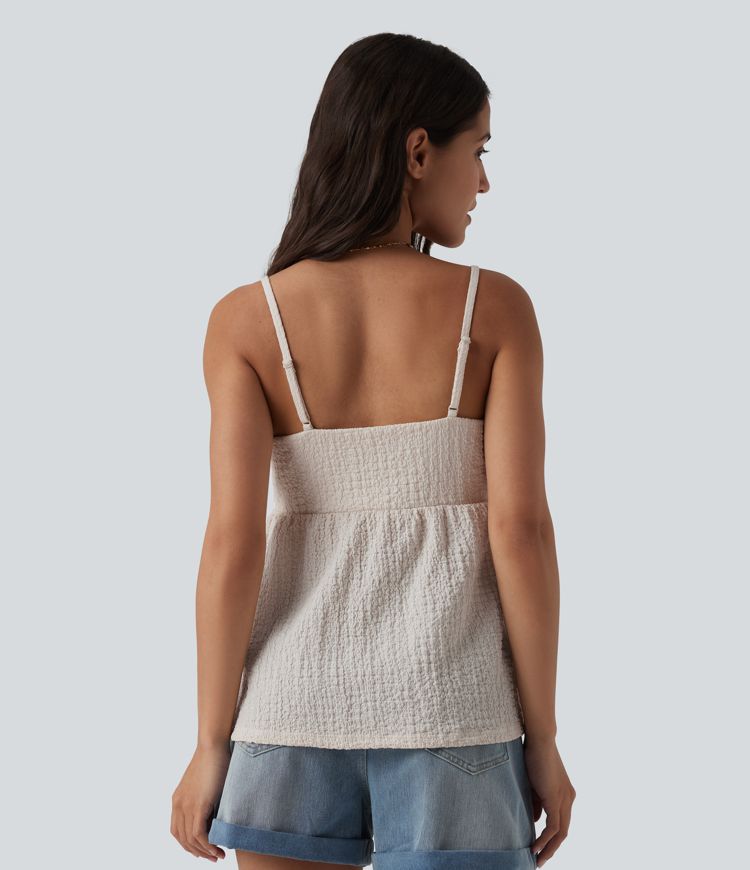 Built-in Bra V Neck Tank Top