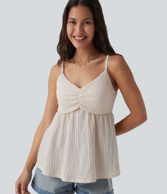 Built-in Bra V Neck Tank Top