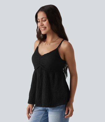 Built-in Bra V Neck Tank Top