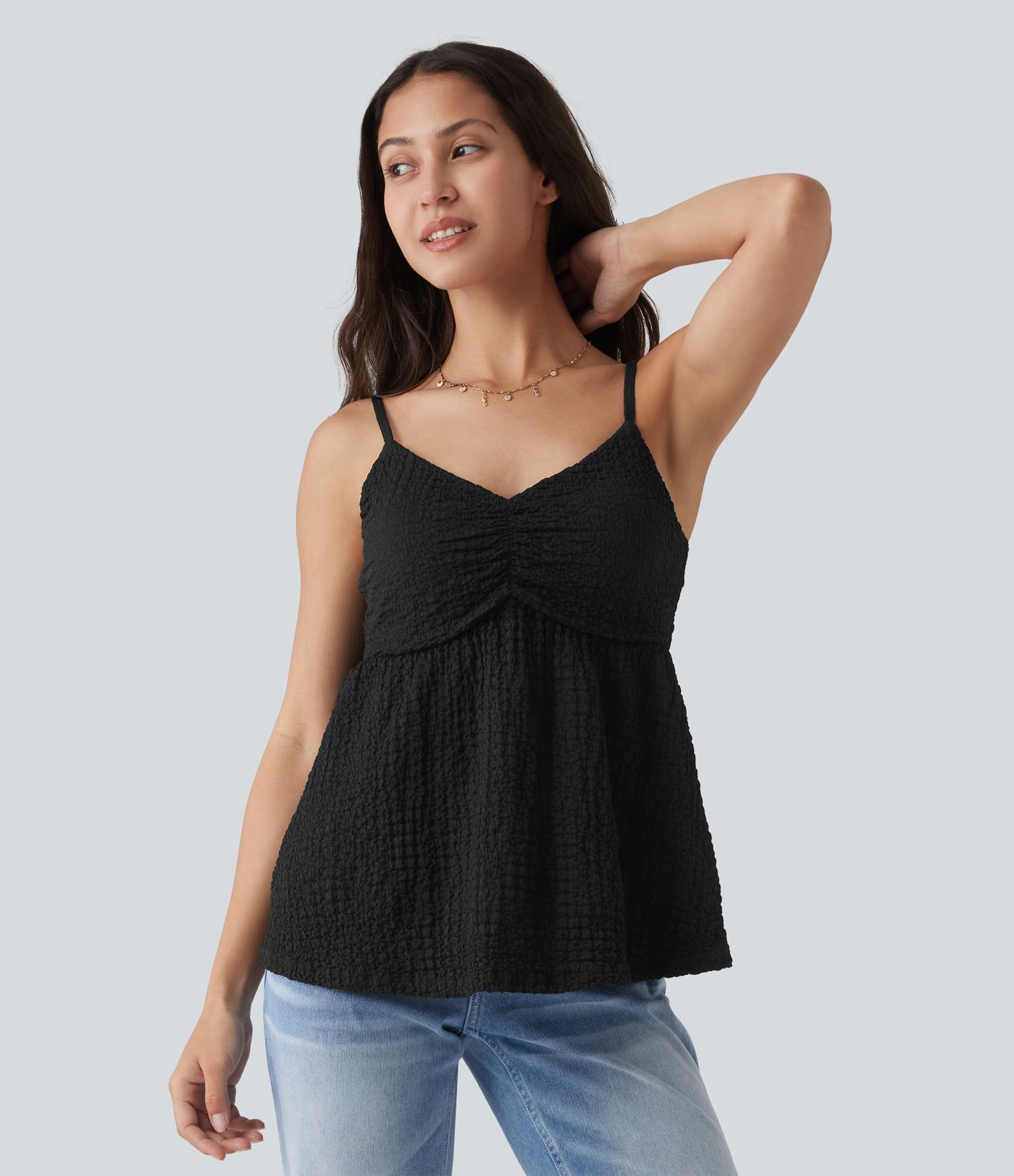 Built-in Bra V Neck Tank Top