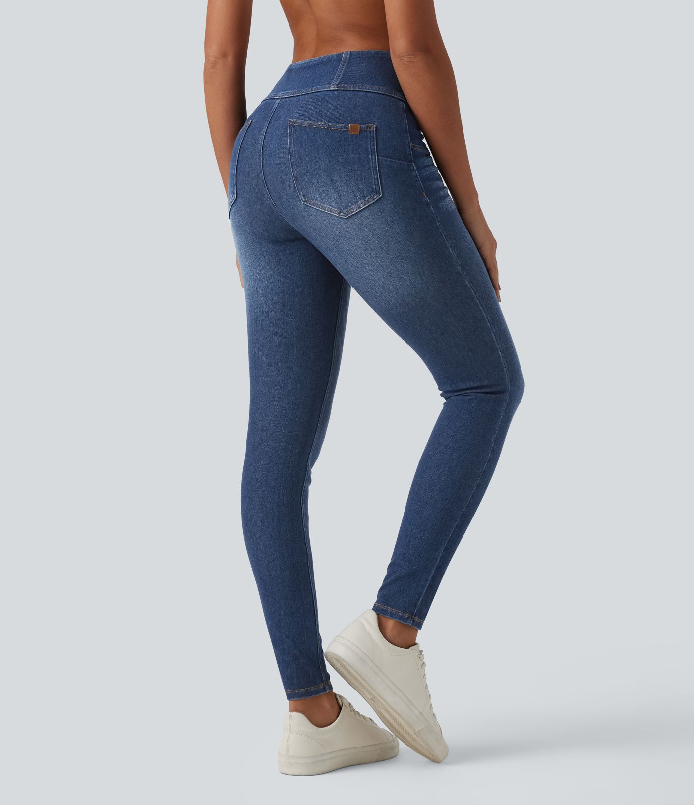 Halara Flex™ Mid Rise Zipper Tummy Control Casual Skinny Jeans with Pockets