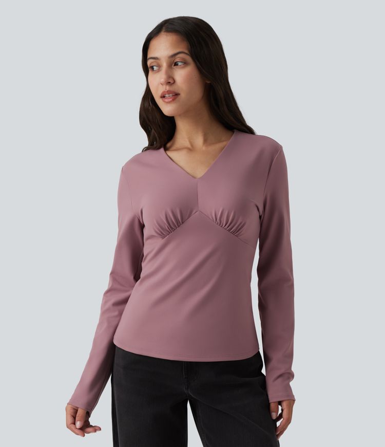 V Neck Long Sleeve Casual Top V Neck Long Sleeve Casual Top