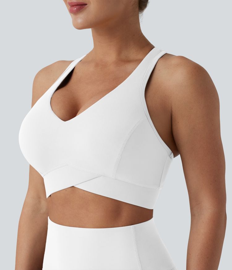 Halara UltraSculpt™ Light Support V Neck Racerback Running Sports Bra D-F Cups