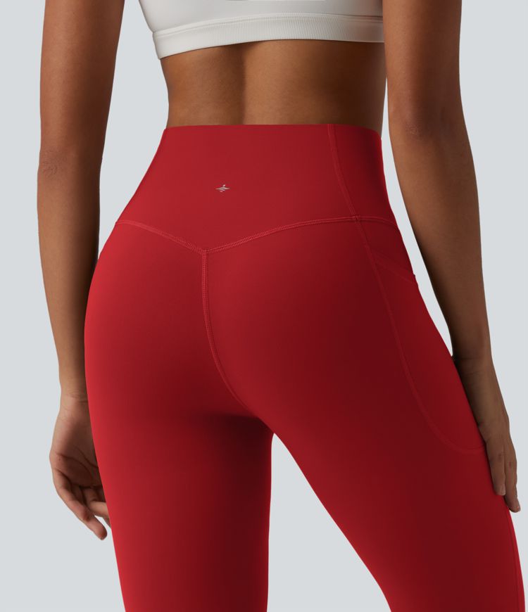 Halara UltraSculpt™ yogaleggings med høj talje, maveformende effekt, udvidede ben og lommer