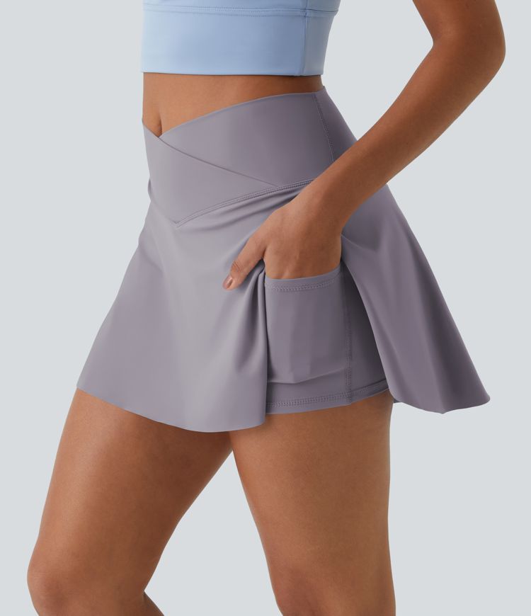 Everyday Softlyzero™ Airy Crossover 2-in-1-Mini-Tennisrock mit Seitentaschen-Lucid