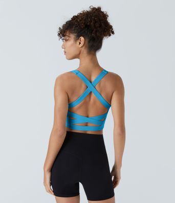 Softlyzero™ Airy Rückenfreies Yoga-Tanktop mit eckigem Ausschnitt und Schnürung