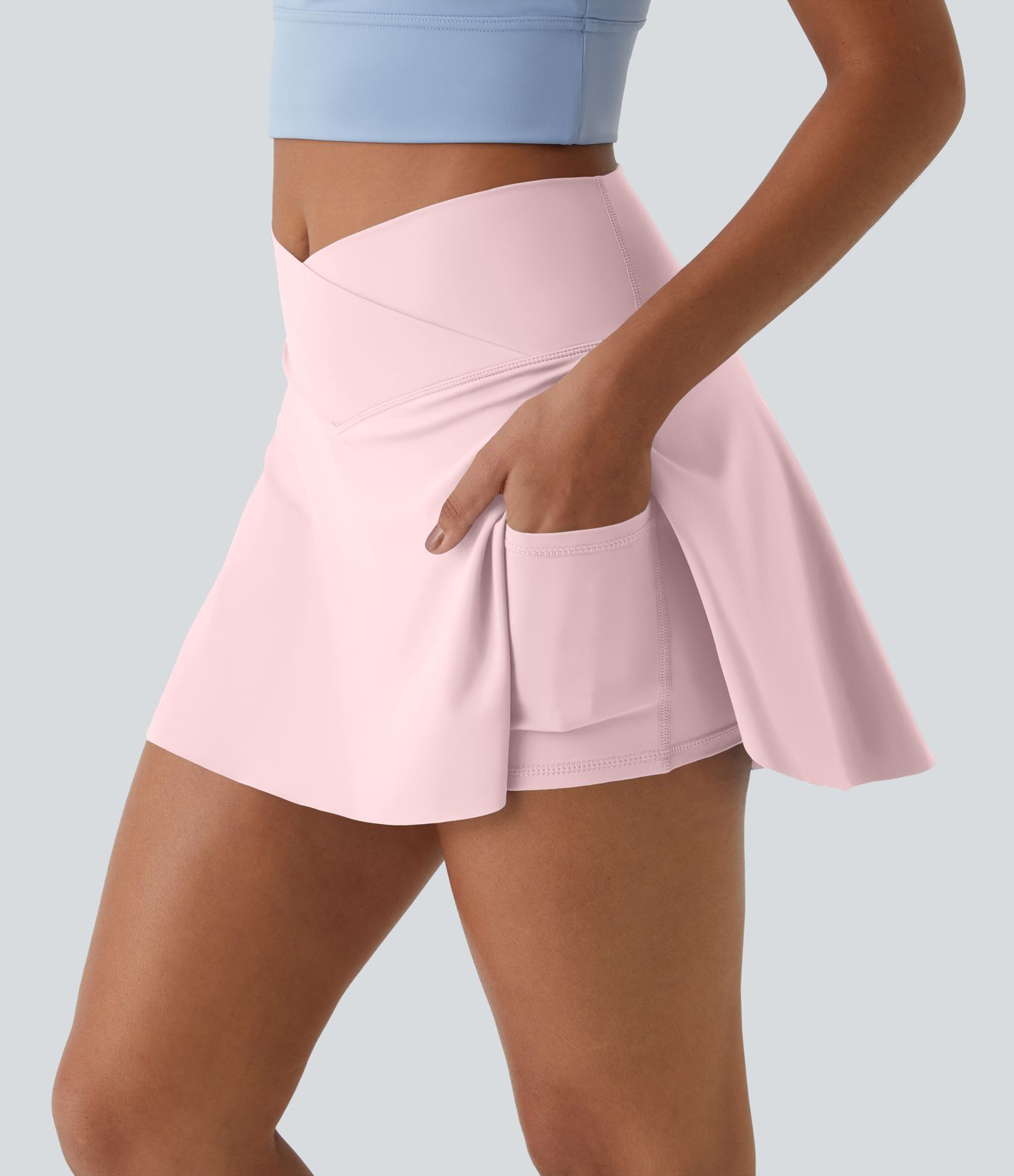 Everyday Softlyzero™ Airy Crossover 2-in-1-Mini-Tennisrock mit Seitentaschen-Lucid