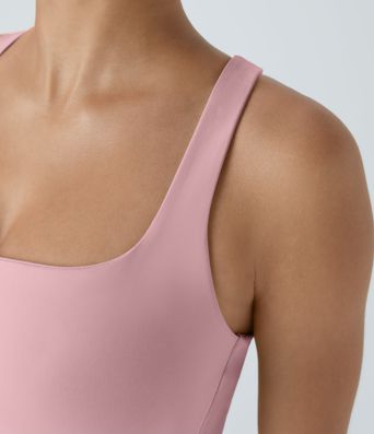 Softlyzero™ Airy Rückenfreies Yoga-Tanktop mit eckigem Ausschnitt und Schnürung-UPF50+