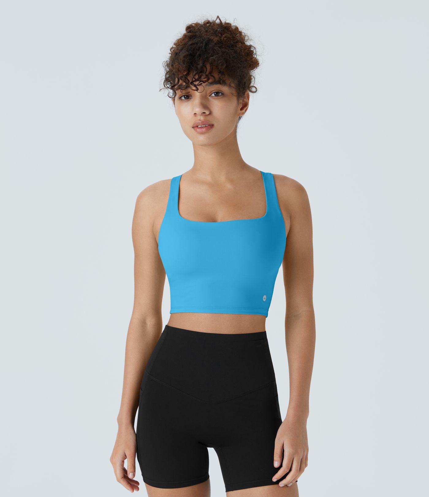 Softlyzero™ Airy Rückenfreies Yoga-Tanktop mit eckigem Ausschnitt und Schnürung