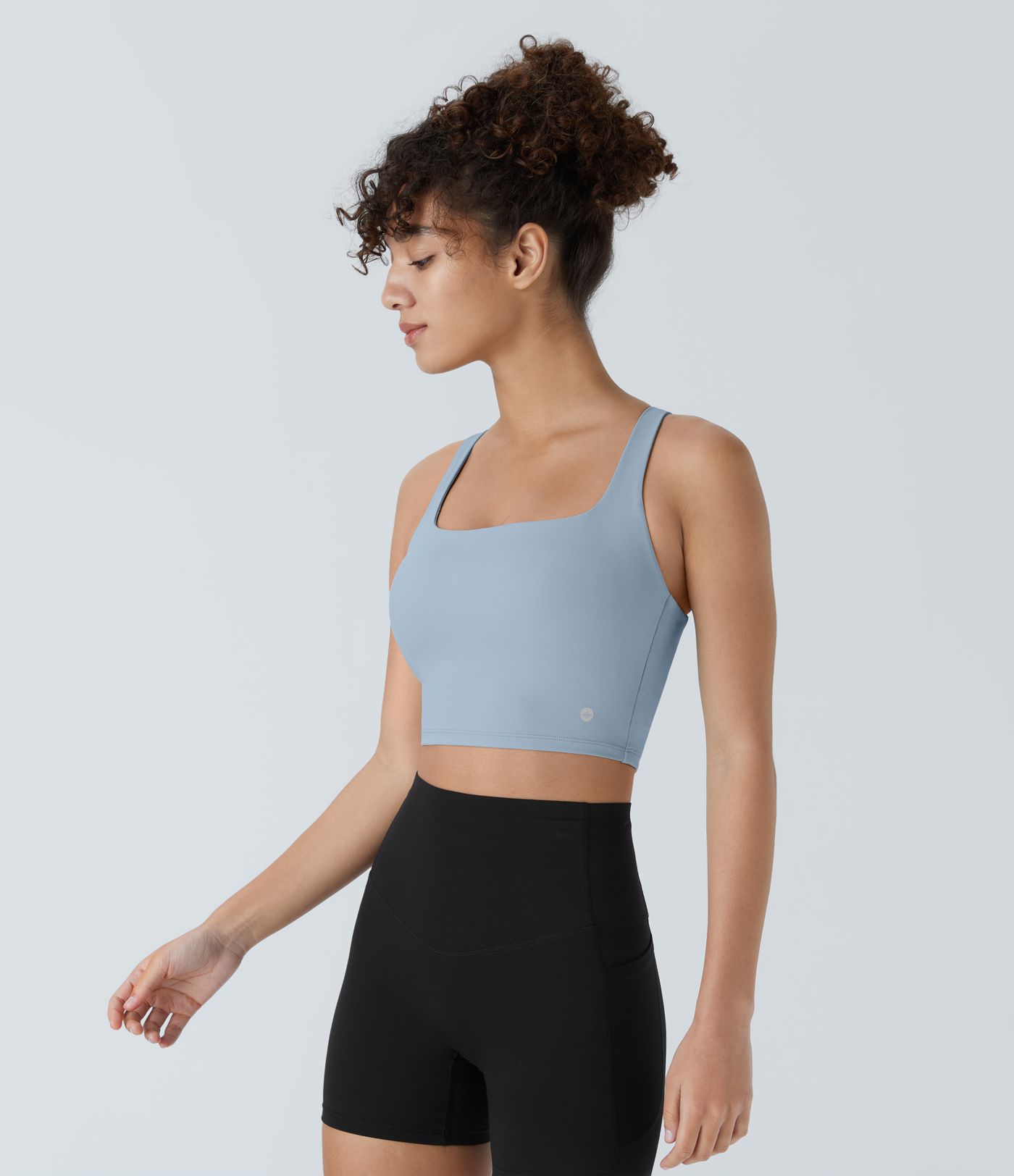 SoftlyZero™ Airy Square Neck Backless Crisscross Cropped  Yoga Tank Vest Top-UPF50+ A-C Cups