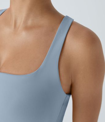 SoftlyZero™ Airy Square Neck Backless Crisscross Cropped  Yoga Tank Vest Top-UPF50+ A-C Cups