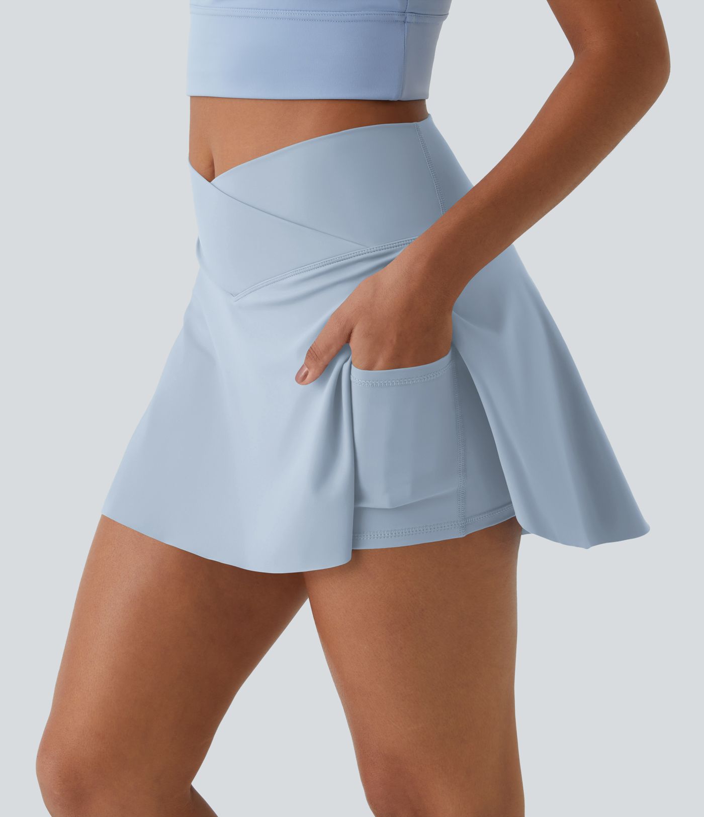 Everyday Softlyzero™ Airy Crossover 2-in-1-Mini-Tennisrock mit Seitentaschen-Lucid