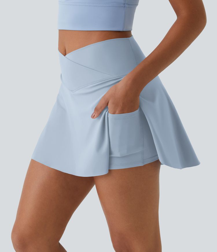 Everyday Softlyzero™ Airy Crossover 2-in-1-Mini-Tennisrock mit Seitentaschen-Lucid