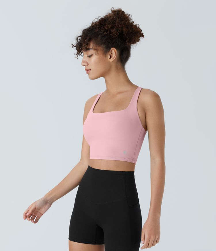 Softlyzero™ Airy Rückenfreies Yoga-Tanktop mit eckigem Ausschnitt und Schnürung-UPF50+