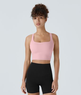 Softlyzero™ Airy Rückenfreies Yoga-Tanktop mit eckigem Ausschnitt und Schnürung-UPF50+