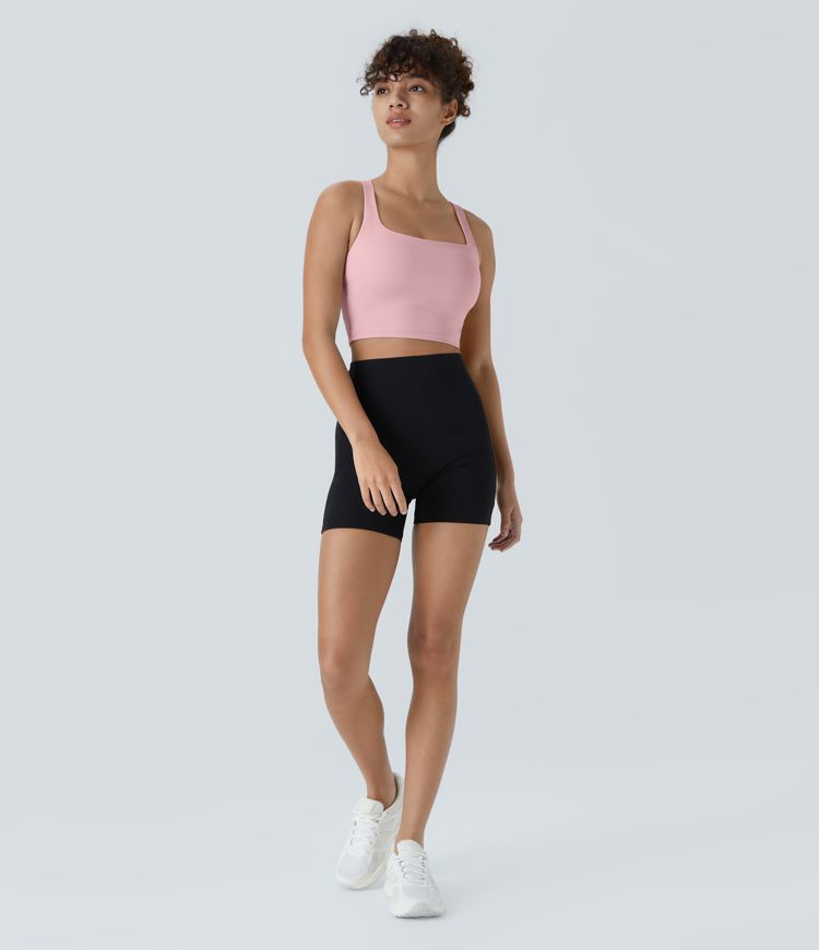 Softlyzero™ Airy Rückenfreies Yoga-Tanktop mit eckigem Ausschnitt und Schnürung-UPF50+