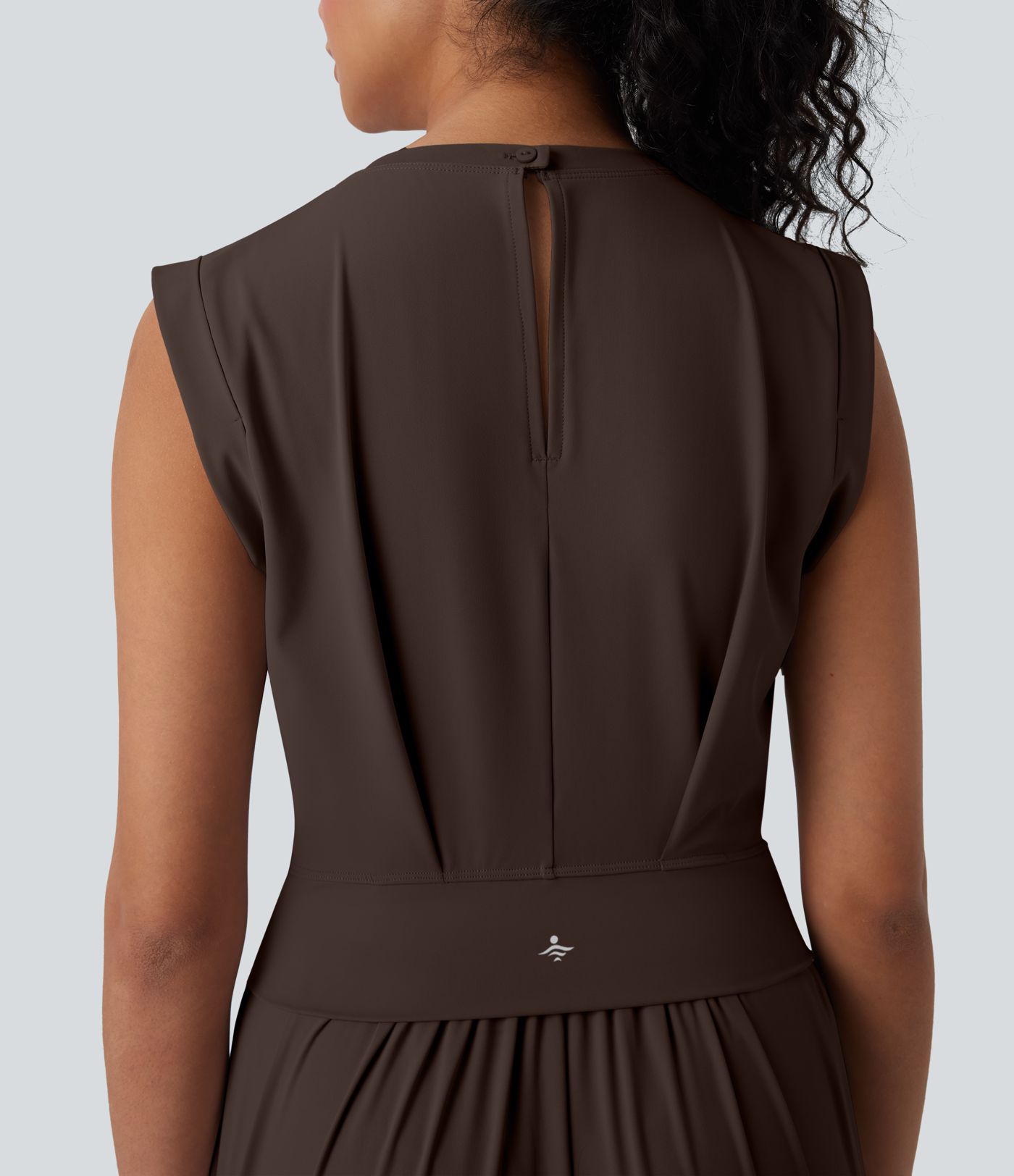 Softlyzero™ Quickdry col rond sans manches dos ajouré avec poche latérale combinaison de yoga - Édition Easy Peasy