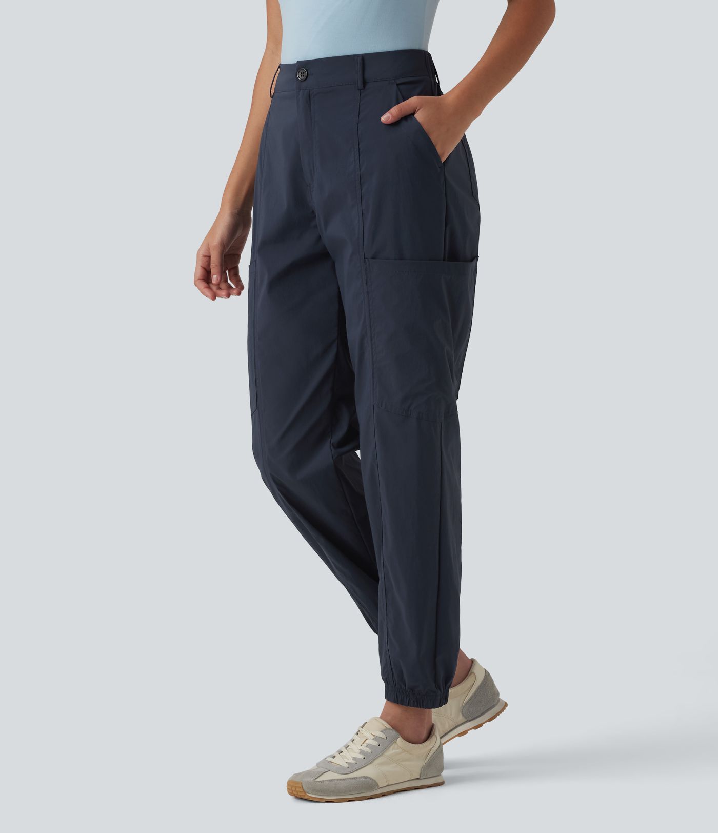 Joggers cargo décontractés taille mi-haute avec poches