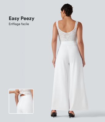 Combinaison dentelle contrastante sans manches pour demoiselles d'honneur et invitées de mariage avec poches - Easy Peezy