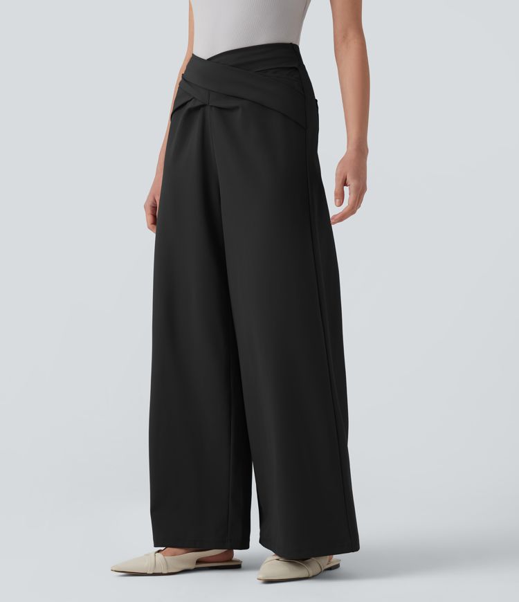 Halara Flex™ DayStretch Crossover High Waisted Work Straight Leg Pants with Pockets