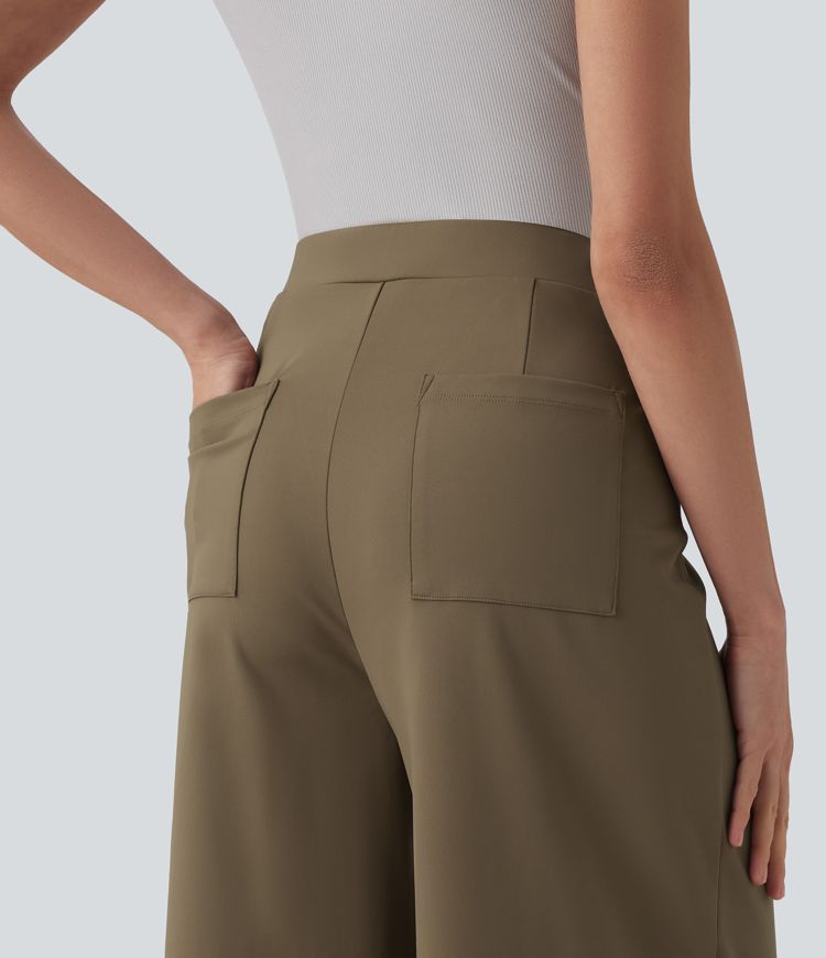 Halara Flex™ DayStretch - Bürohose mit hohem Crossover-Bund, Gesäßtaschen und geradem Bein