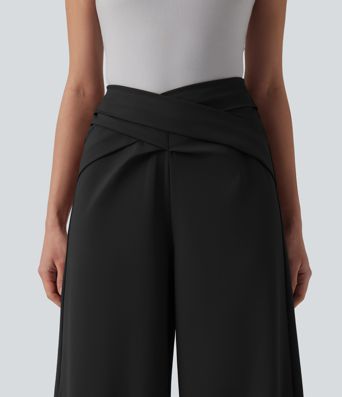 Halara Flex™ DayStretch Crossover High Waisted Work Straight Leg Pants with Pockets