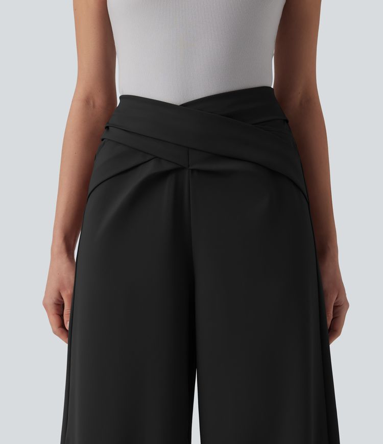 Halara Flex™ DayStretch Crossover High Waisted Work Straight Leg Pants with Pockets