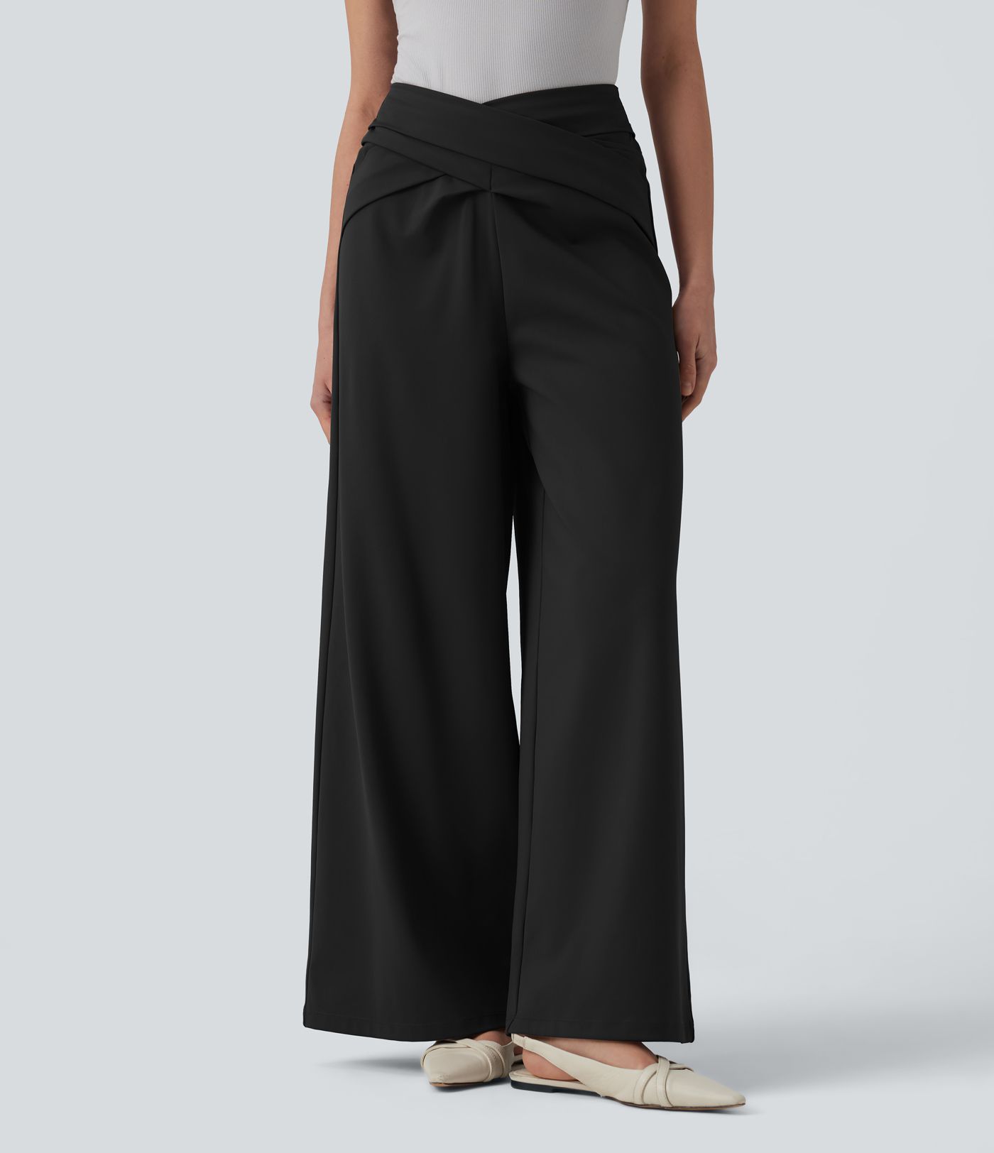 Halara Flex™ DayStretch Crossover High Waisted Work Straight Leg Pants with Pockets