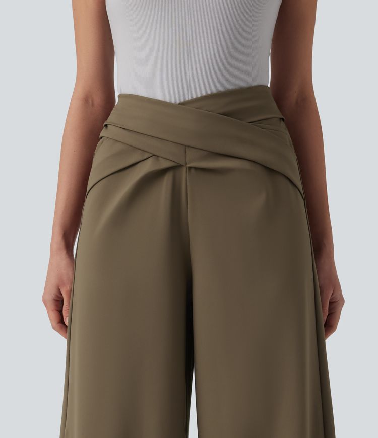 Halara Flex™ DayStretch - Bürohose mit hohem Crossover-Bund, Gesäßtaschen und geradem Bein