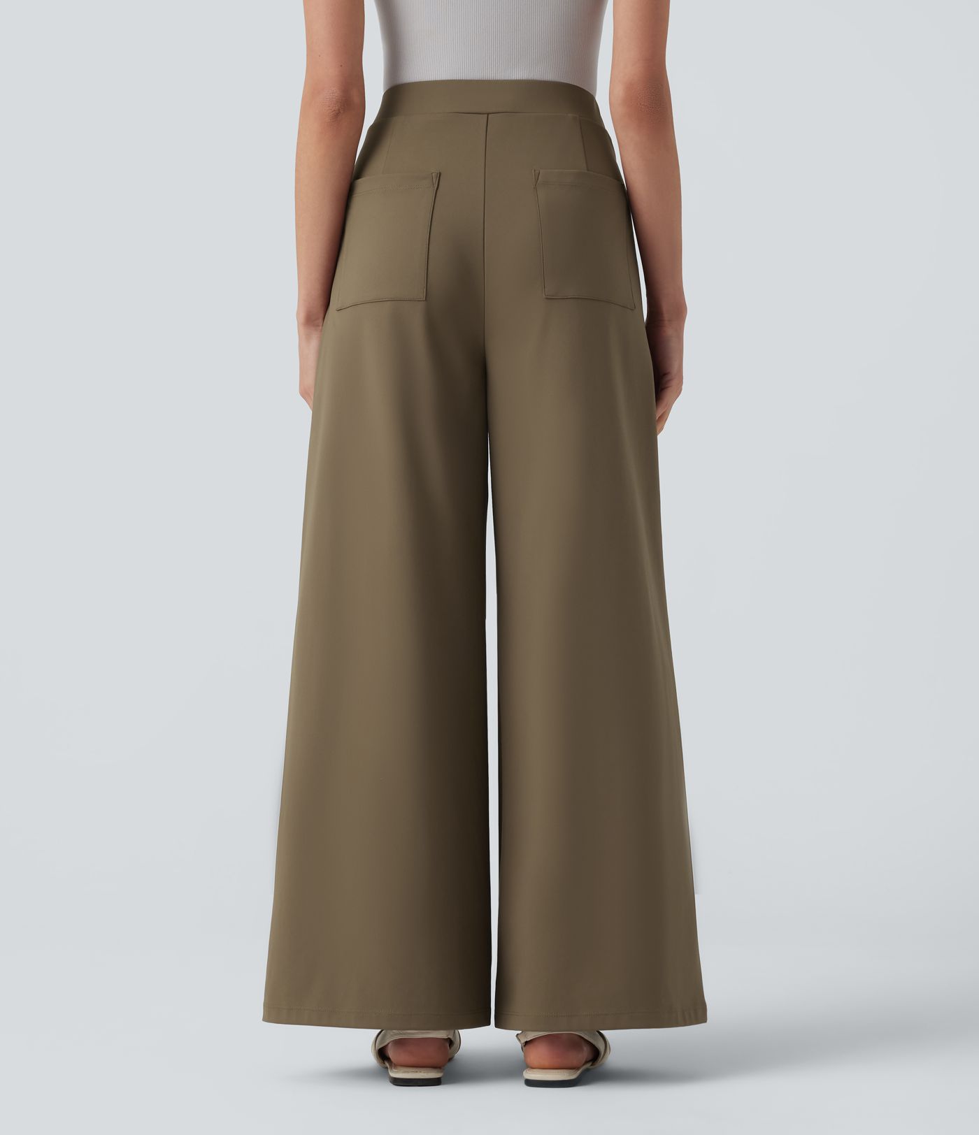 Halara Flex™ DayStretch - Bürohose mit hohem Crossover-Bund, Gesäßtaschen und geradem Bein