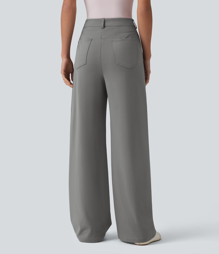 Halara Flex™ DayStretch - Bürohose mit hohem Crossover-Bund, mehreren Taschen und geradem Bein